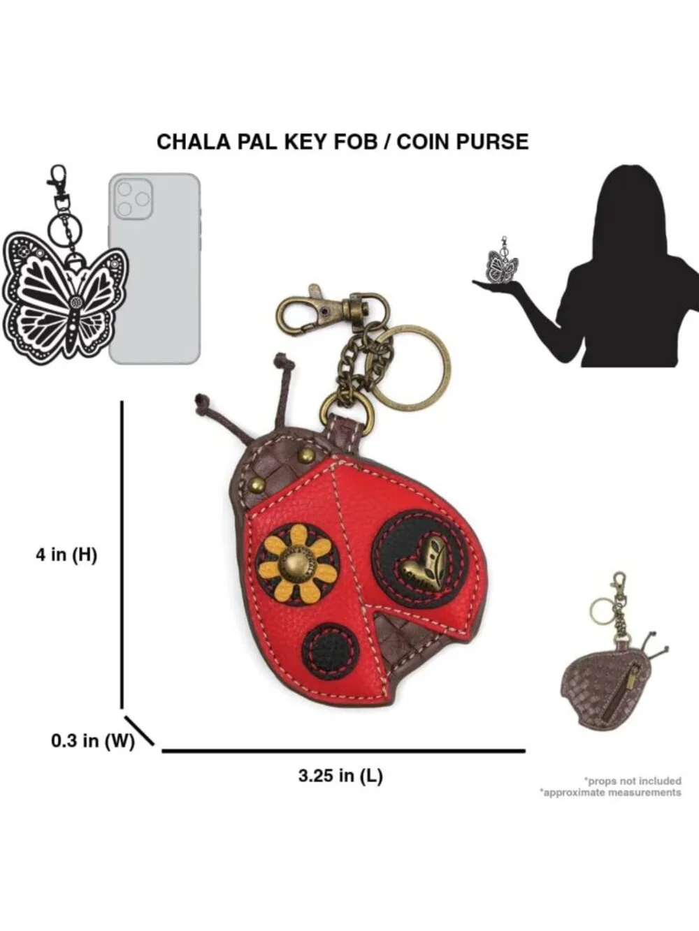 Charming Garden Critter Key Fob & Coin Purse - Cute Ladybug Accessory for Women